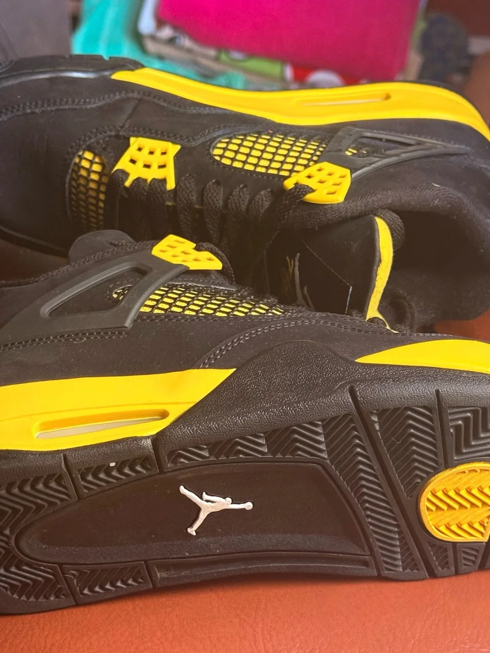 Jordan Men’s Black and Yellow Retro Sneakers